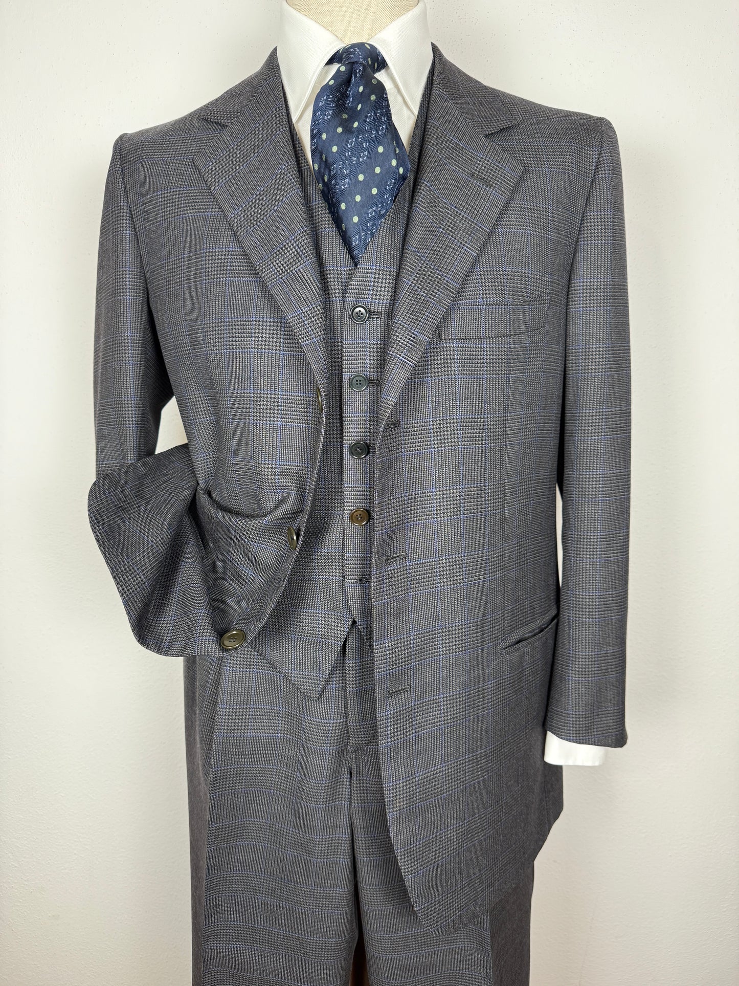 Completo 3 pezzi sartoriale principe di Galles - tg. 50