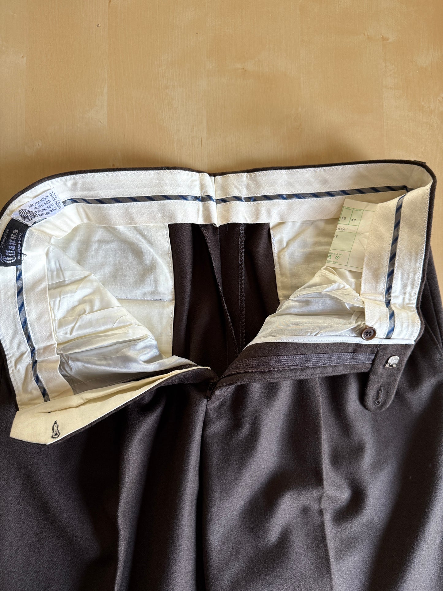 Pantaloni anni ‘90 in flanella marrone (NOS) - tg. 48