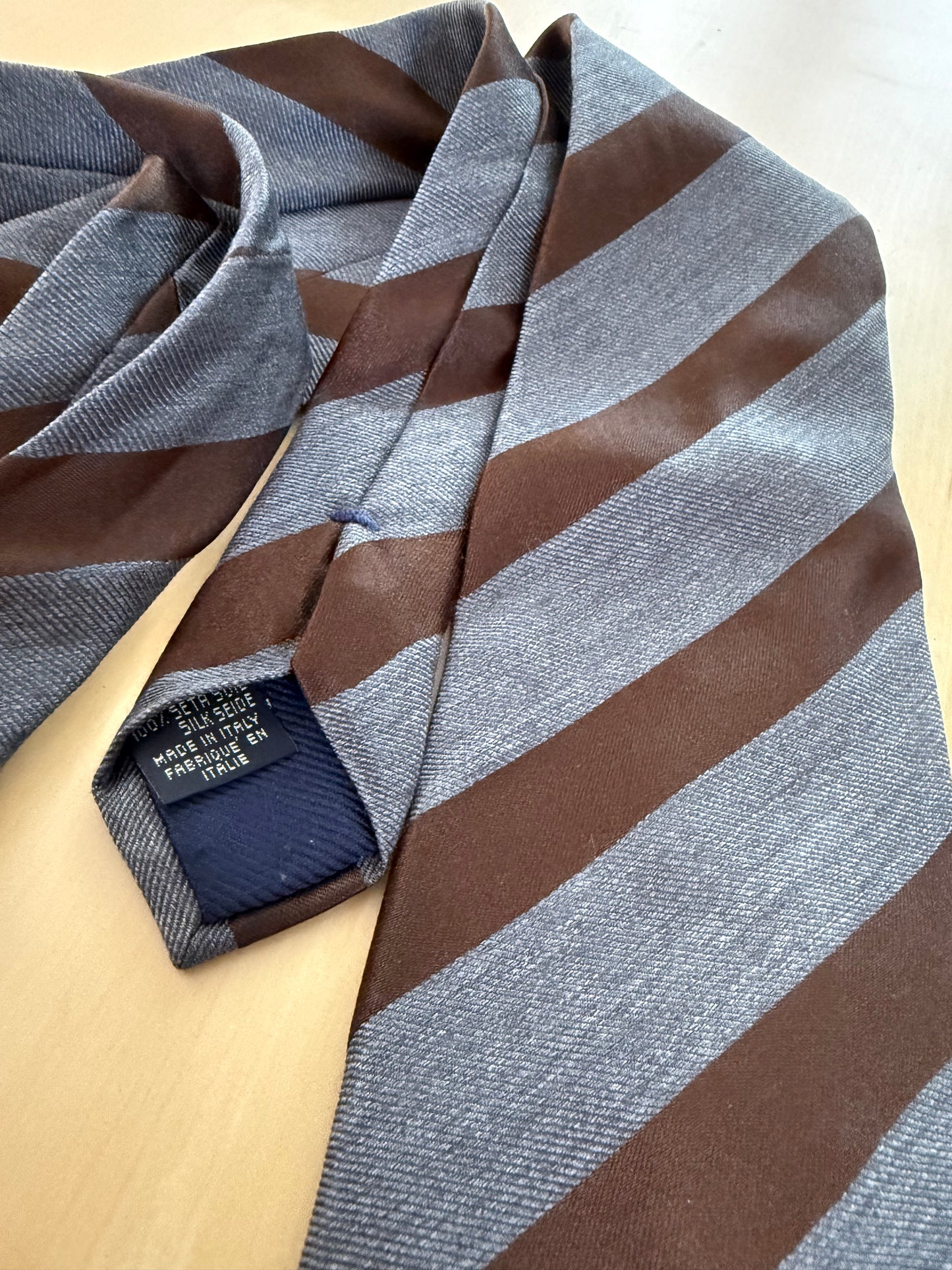 Cravatta Canali regimental marrone e grigio