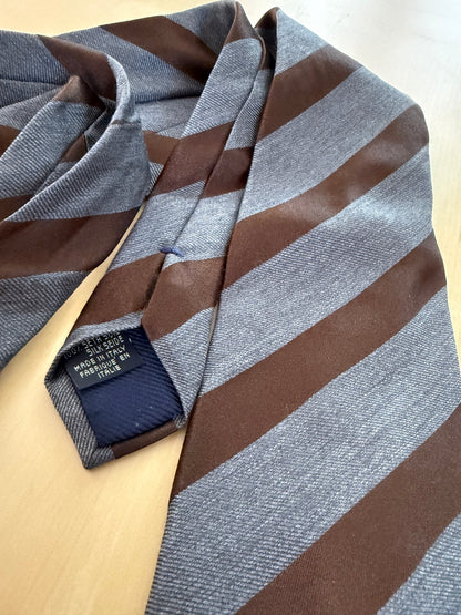 Cravatta Canali regimental marrone e grigio