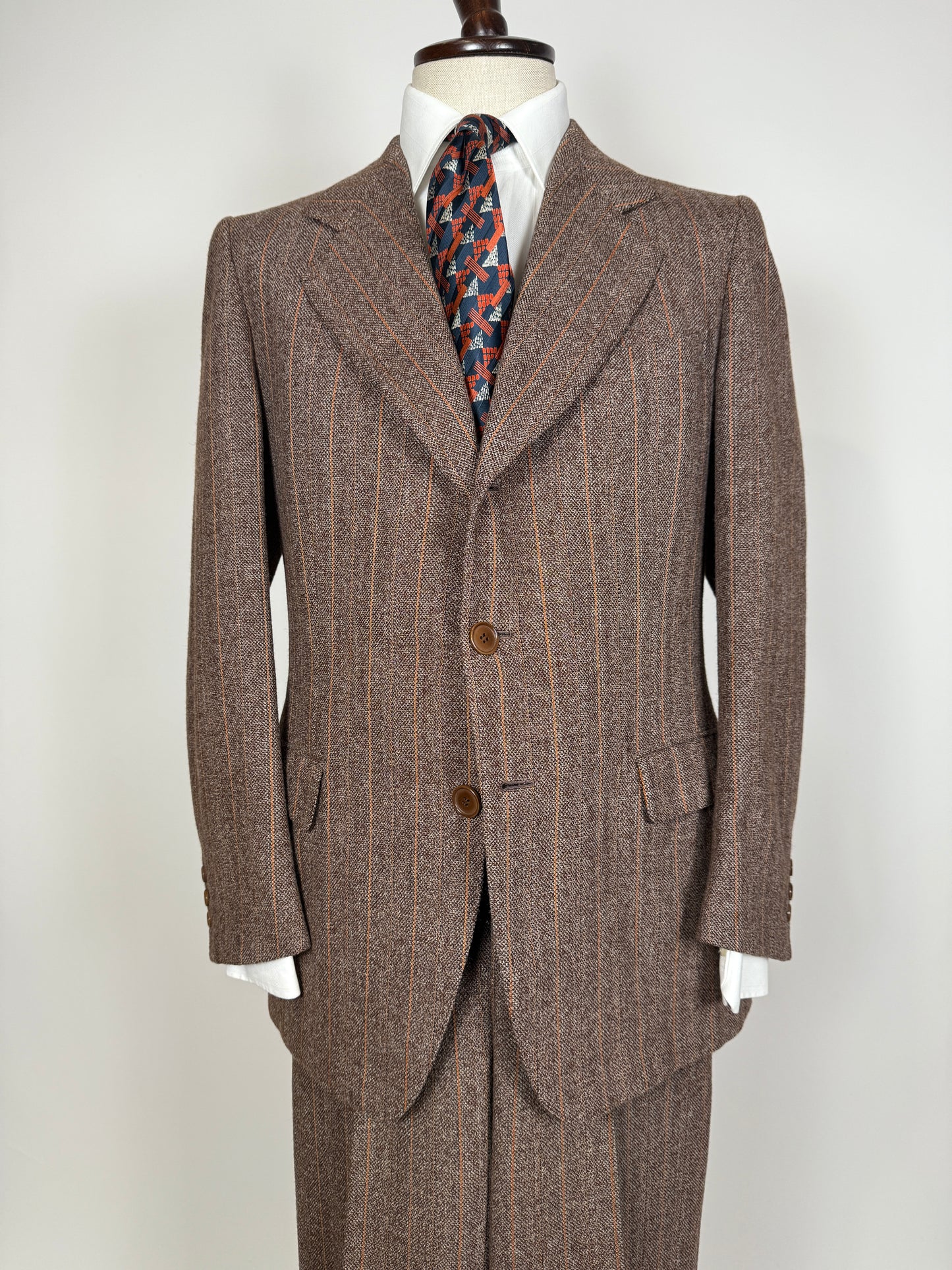 Completo anni ‘70 tweed marrone - tg. 50