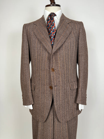 Completo anni ‘70 tweed marrone - tg. 50