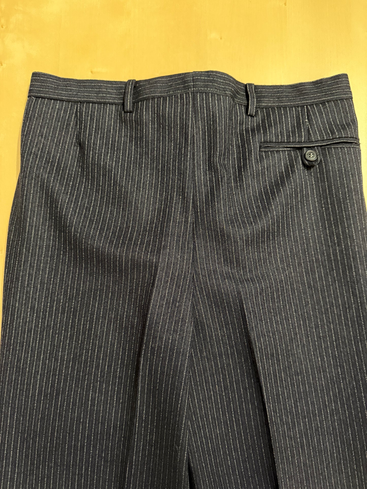 Completo Marzotto anni ‘70/‘80 in flanella blu gessato (NOS) - tg. 44