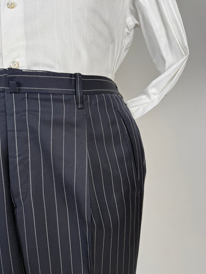 Completo sartoriale flanella pettinata blu gessato - tg. 56 drop 0-2