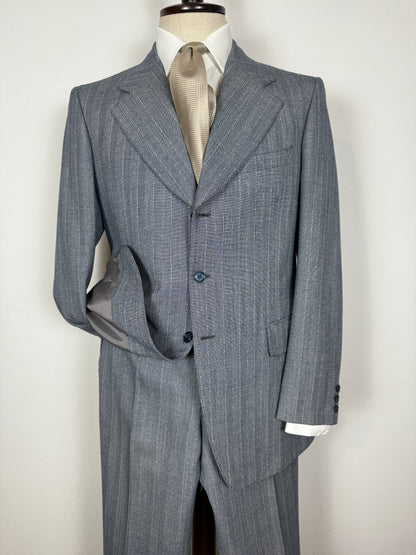 Completo anni ‘60 in grisaglia blu spinato - tg. 48