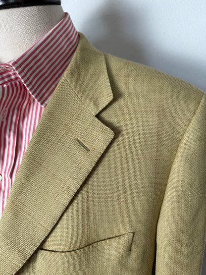 Giacca Corneliani mezza fodera in hopsack beige/senape - tg. 56