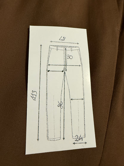 Pantalone anni '80 fresco lana marrone cacao (NOS) - tg. 54