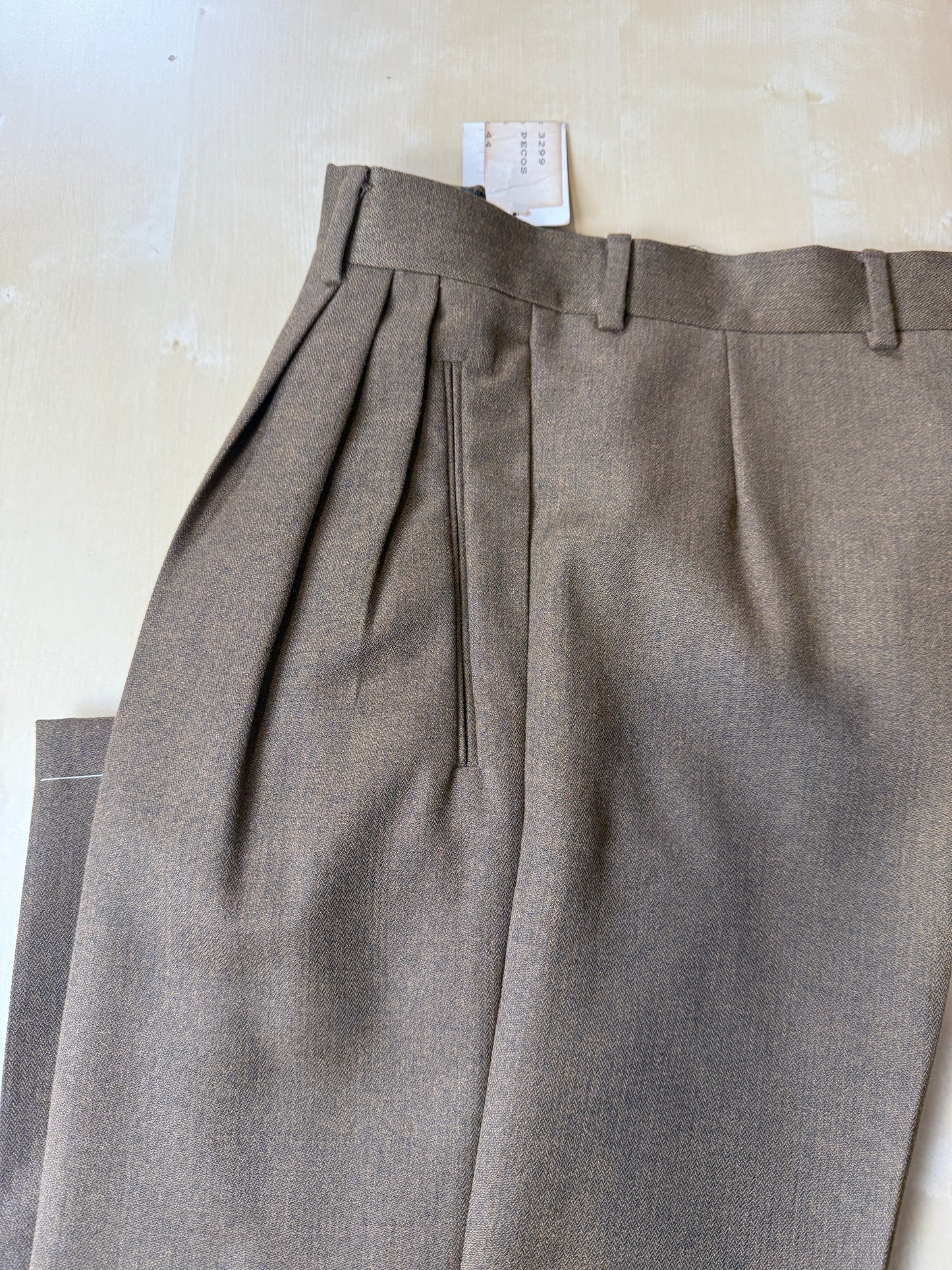 Pantaloni anni ‘80 color senape tripla pince (NOS) - tg. 44