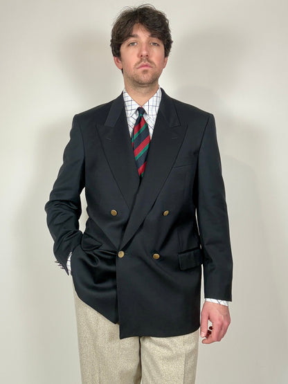 Blazer navy doppiopetto Facis anni ‘80 tessuto Loro Piana - tg. 50/52