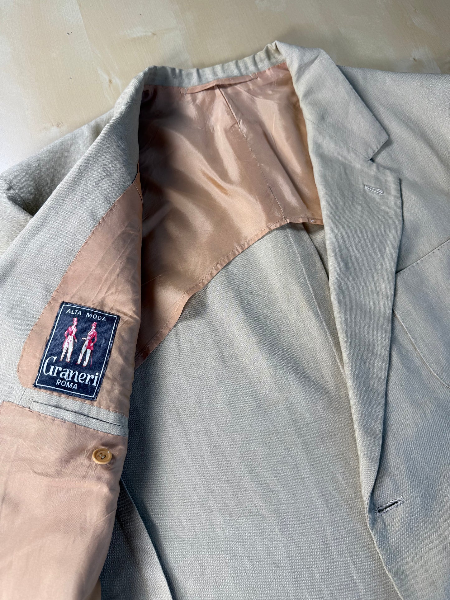 Completo sartoriale A. Graneri lino beige - tg. 60/62