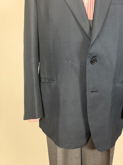 Giacca anni '80 seta shantung blu petrolio - tg. 52/54