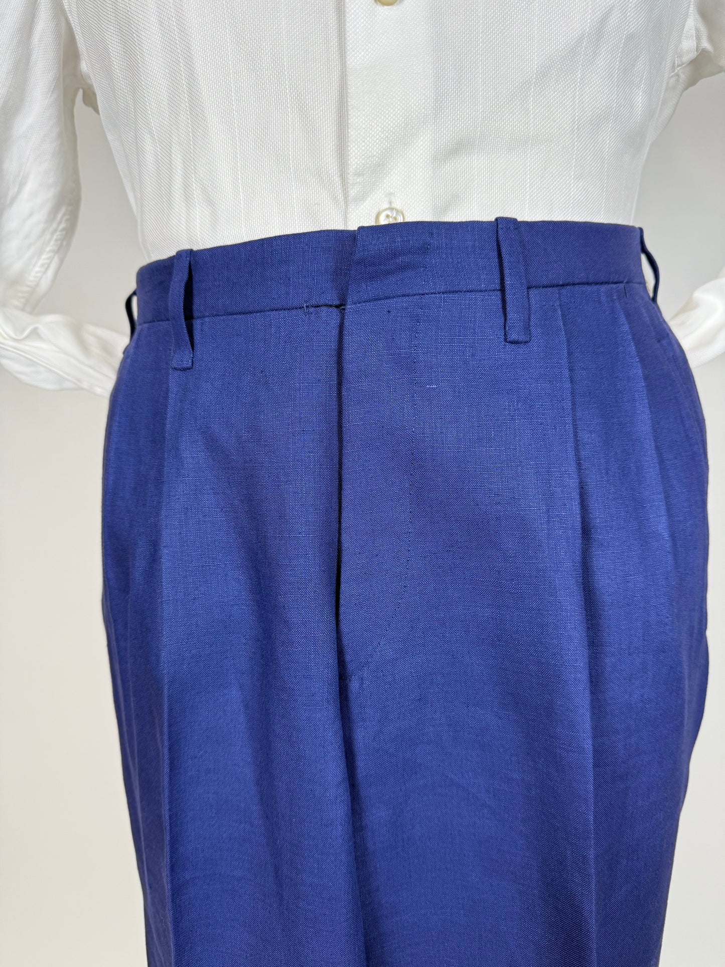 Completo sartoriale F. Di Marco lino irlandese blu (doppio pantalone) - tg. 52 corta