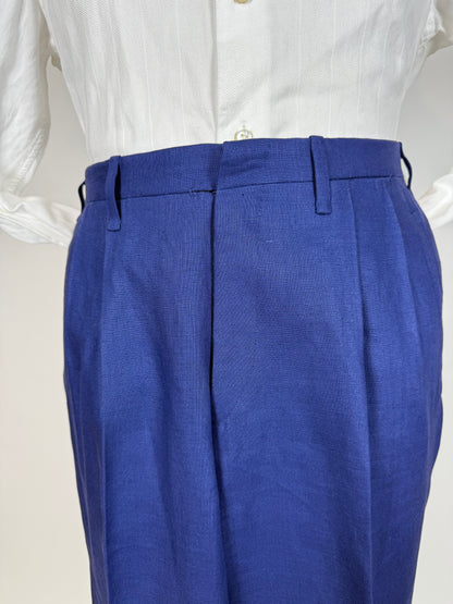 Completo sartoriale F. Di Marco lino irlandese blu (doppio pantalone) - tg. 52 corta