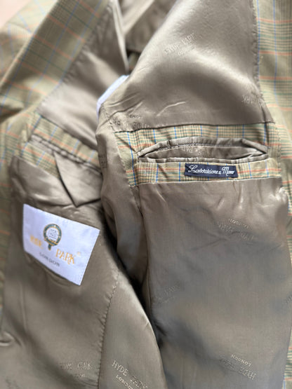 Completo anni ‘80 verde a quadri in cotone sfoderato - tg. 50