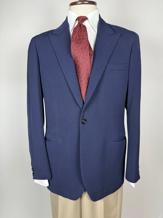 Giacca sartoriale anni ‘50/‘60 flanella pettinata mono bottone e revers lancia - tg. 48/50