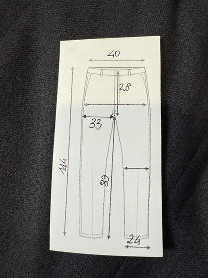 Pantaloni anni ‘70/‘80 flanella antracite trama righe (NOS) - tg. 44/46