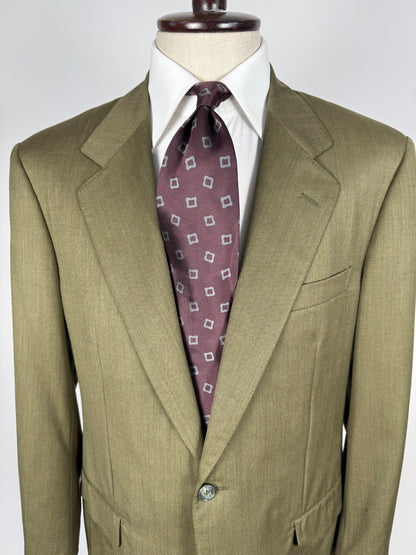 Completo anni ‘80 verde oliva lana pettinata E. Zegna - tg. 48/50