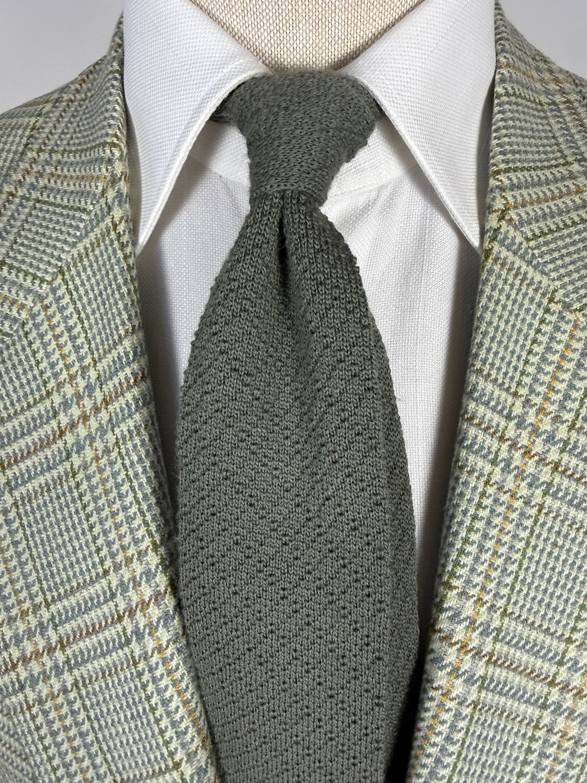 Cravatta Yves Saint Laurent tricot verde salvia