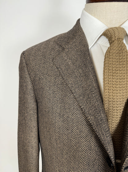 Giacca in puro cashmere marrone spigato - tg. 50