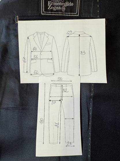 Completo blu tessuto Ermenegildo Zegna lana e mohair - tg. 56