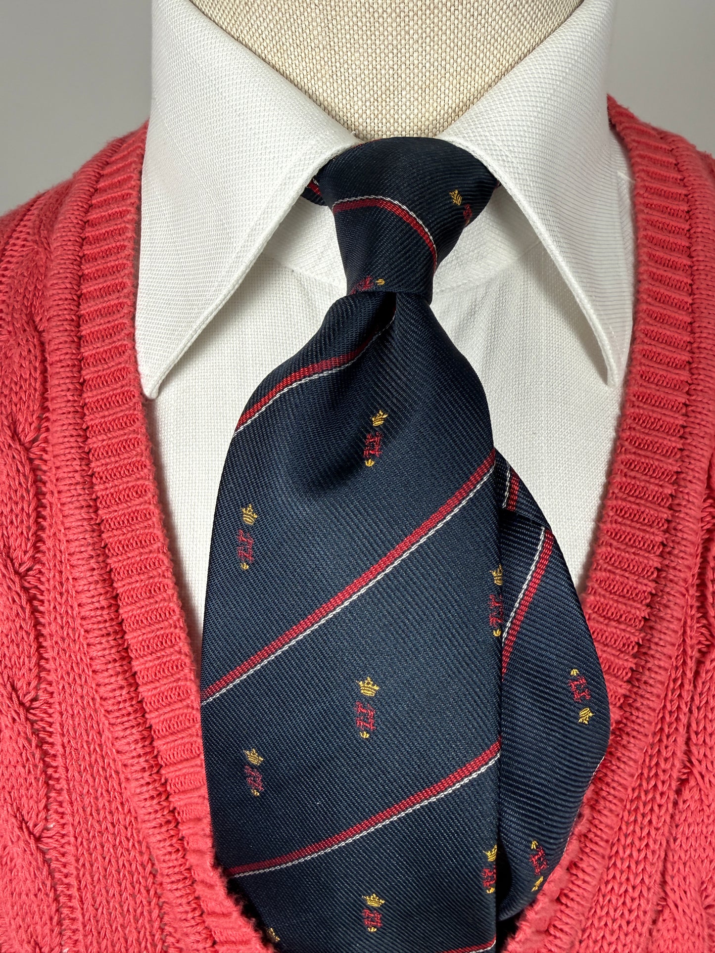 Cravatta regimental navy con stemmi