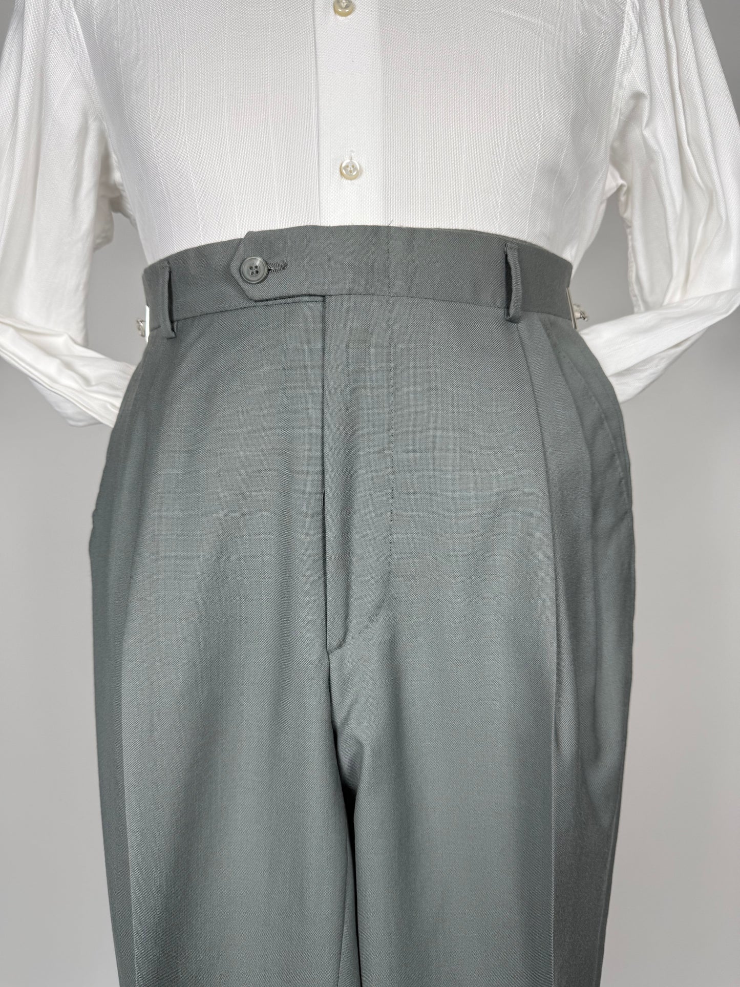 Pantaloni fresco lana verde salvia anni '80 (NOS) - tg. 44/46