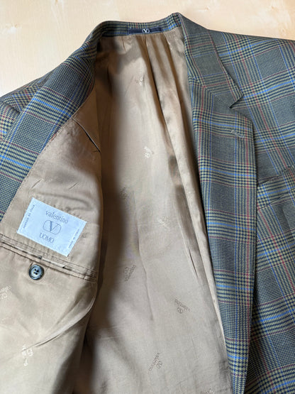 Giacca Valentino anni ‘80 hopsack principe di Galles verde - tg. 50/52