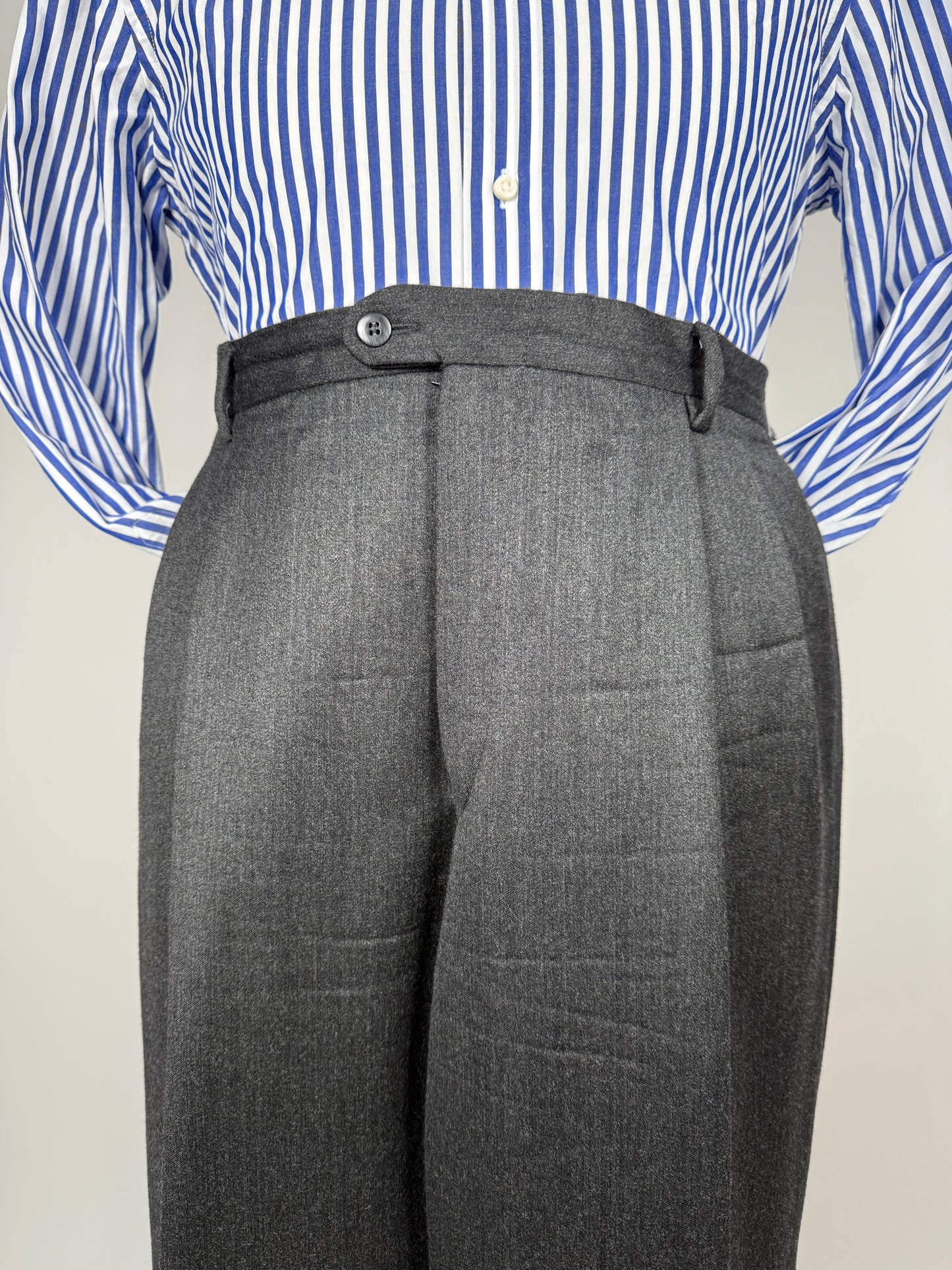 Completo doppiopetto anni ‘80 flanella antracite - tg. 52