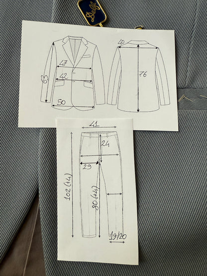 Completo anni ‘60/‘70 in twill a costa spessa carta da zucchero (NOS) - tg. 44