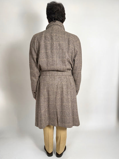 Cappotto raglan anni ‘80 tweed finestrato - tg. 54-56