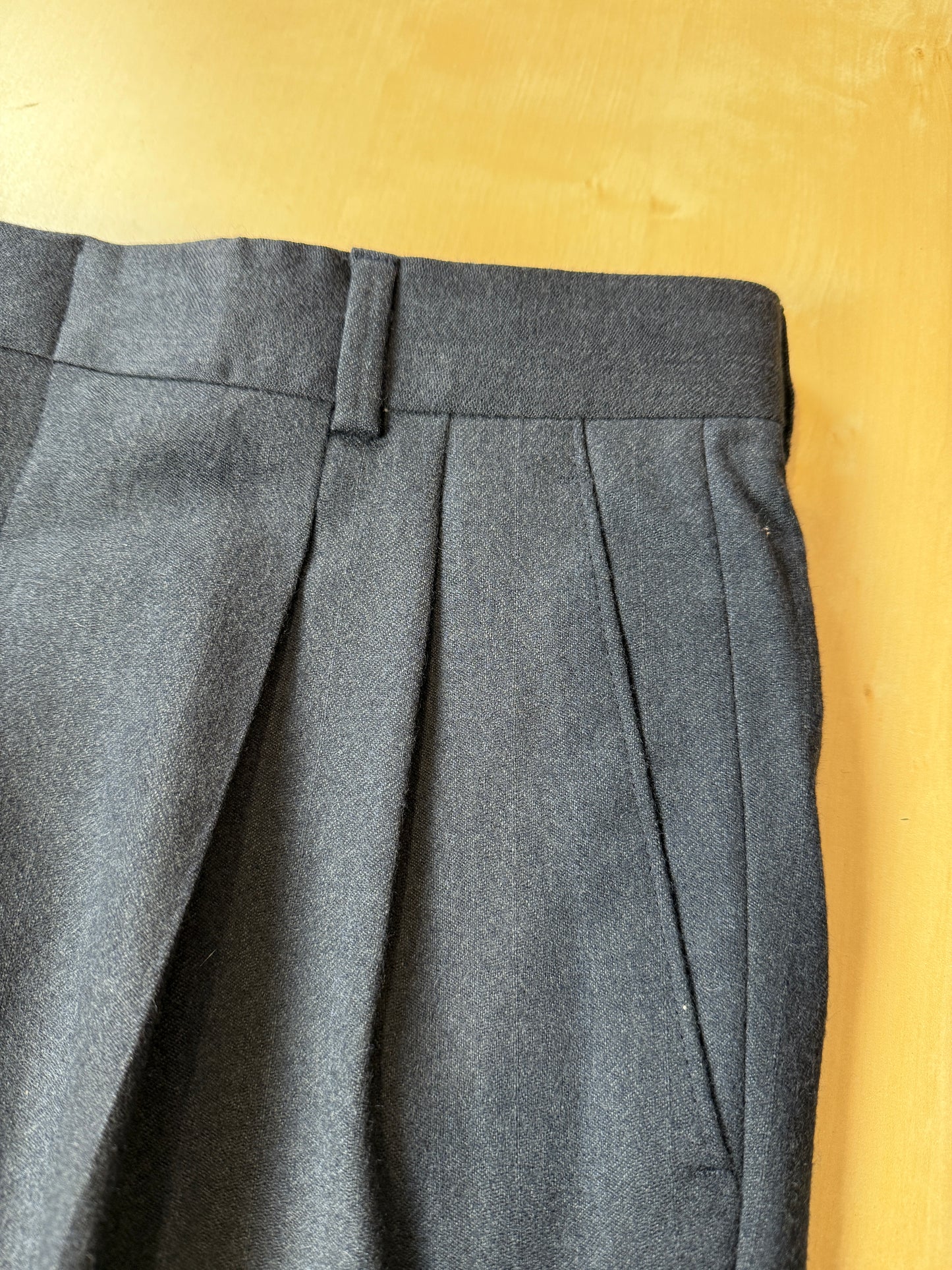 Pantaloni in flanella blu trama righe (NOS) - tg. 46/48
