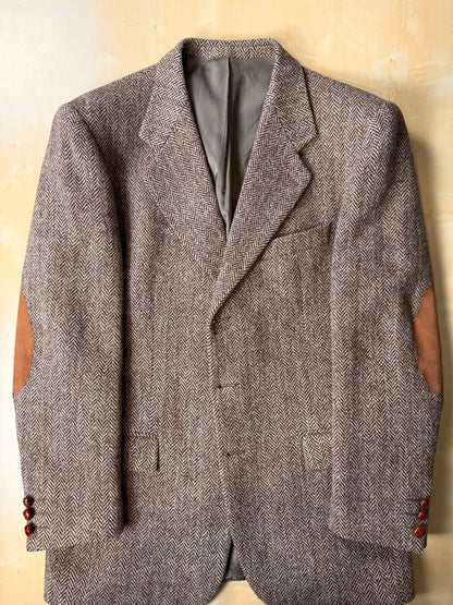 Giacca anni ‘90 in Harris Tweed marrone spigato - tg. 50