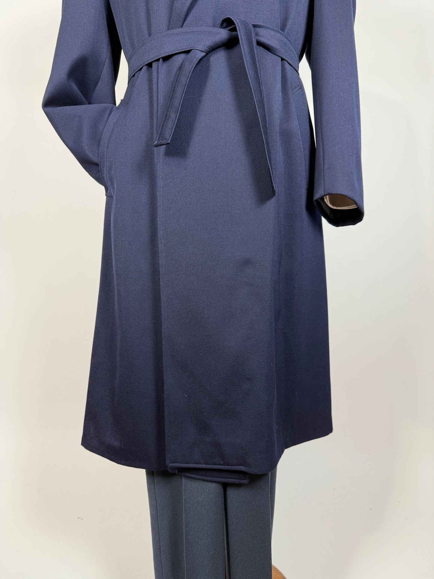 Soprabito anni ‘70 in lana pettinata blu - tg. 48-50