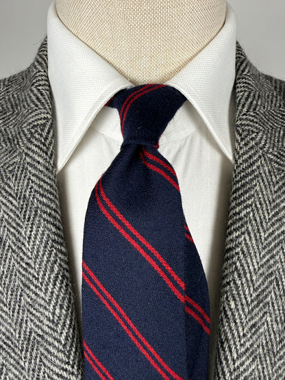 Cravatta regimental in flanella lana e cotone