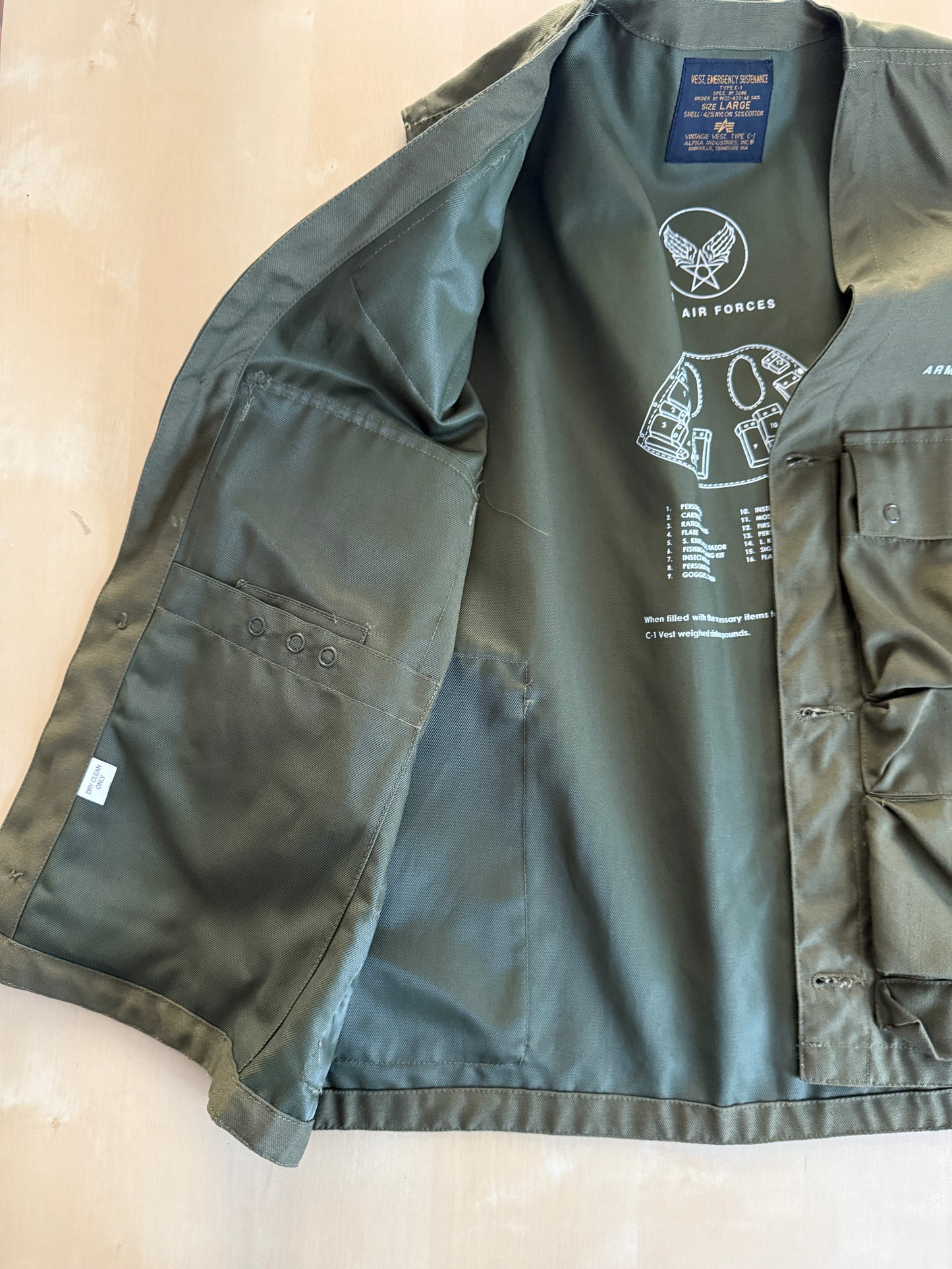 C1 Emergency Vest USAF - repro Alpha Industries