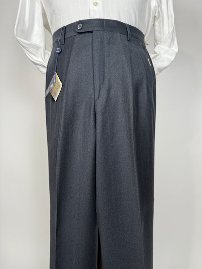 Pantaloni anni ‘70/‘80 flanella antracite trama righe (NOS) - tg. 44/46