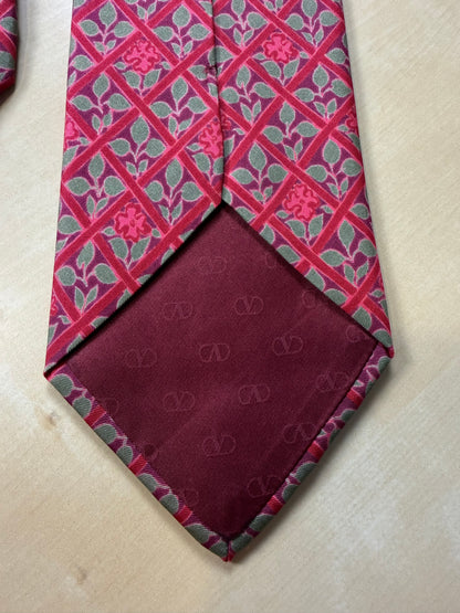 Cravatta Valentino floreale corallo