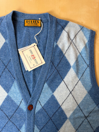 Gilet a losanghe in pura lana (nuovo) - XL
