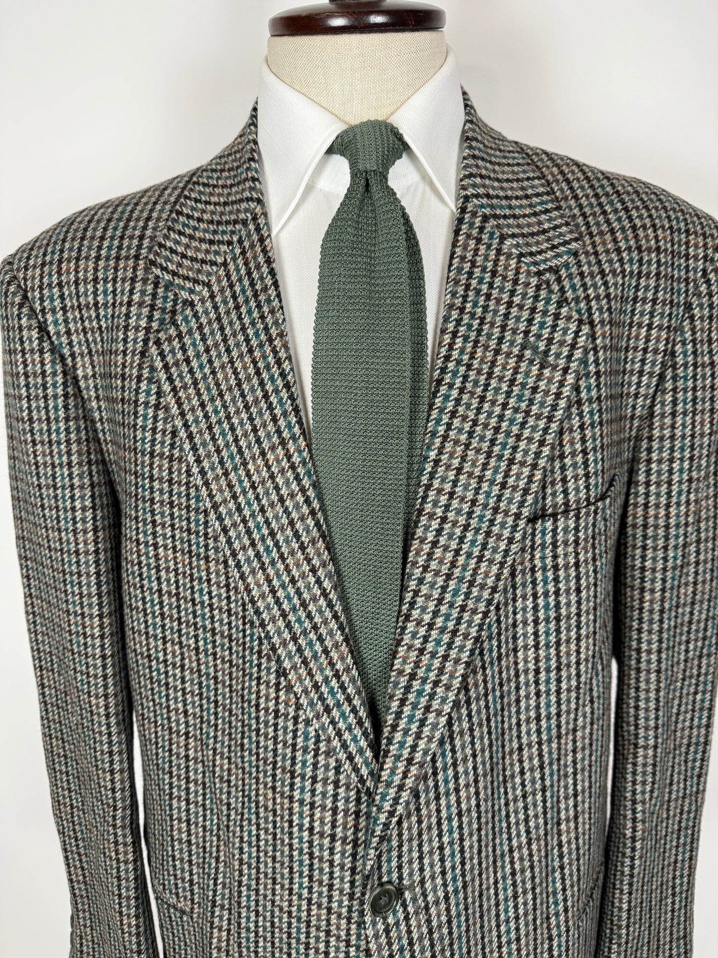 Giacca anni ‘80 pied-de-poule verde e grigio - tg. 60/62
