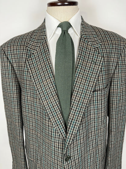 Giacca anni ‘80 pied-de-poule verde e grigio - tg. 60/62