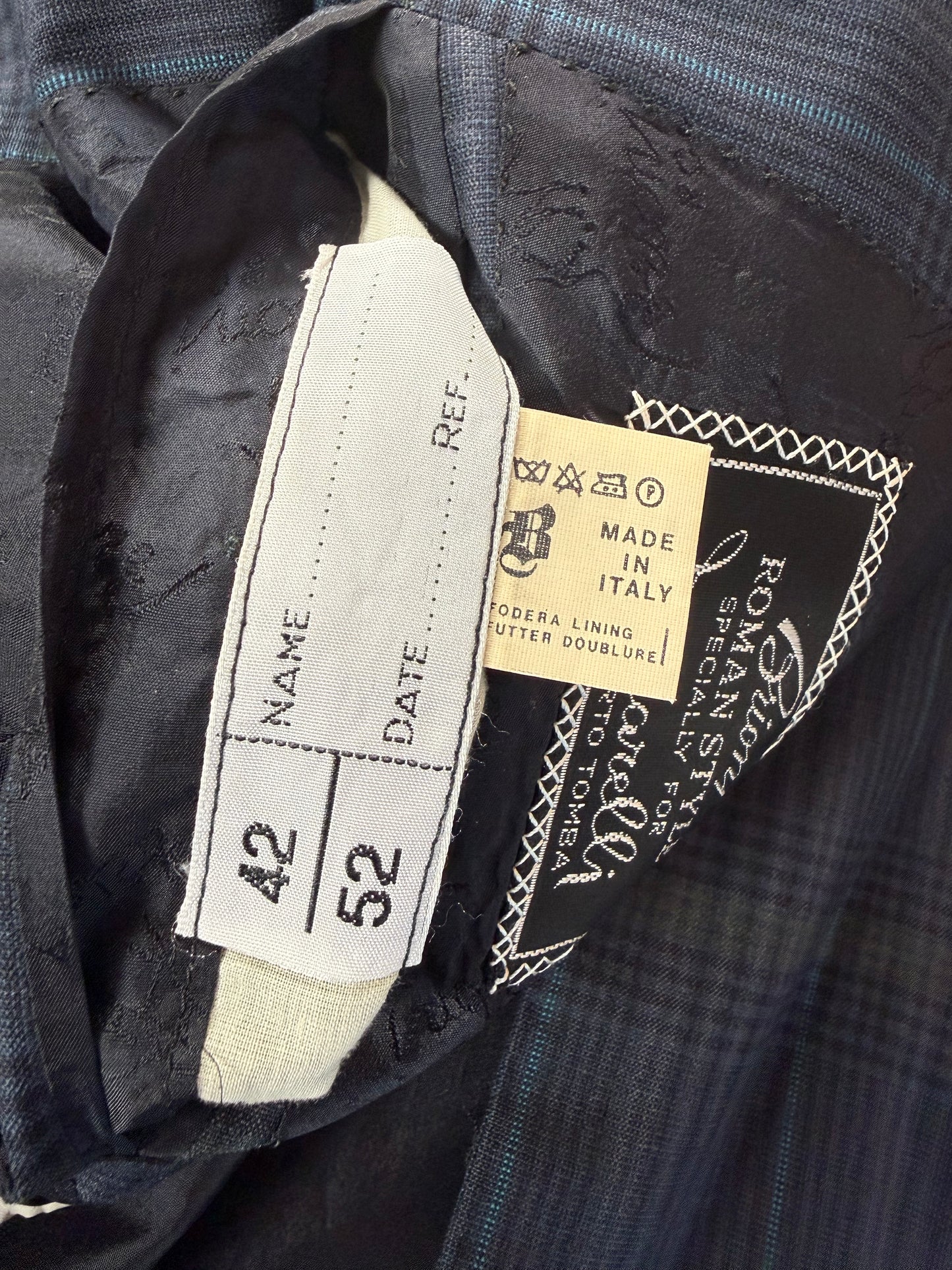 Giacca Brioni fresco lana tartan blu e verde - tg. 52