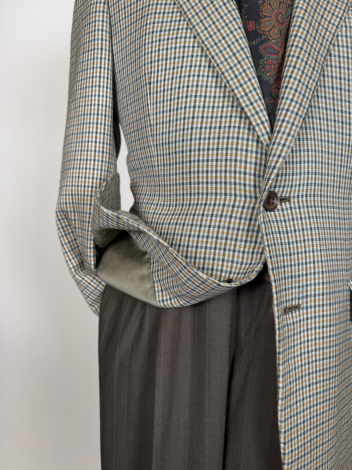 Giacca D’Avenza anni ‘80 check lana cashmere e seta - tg. 48