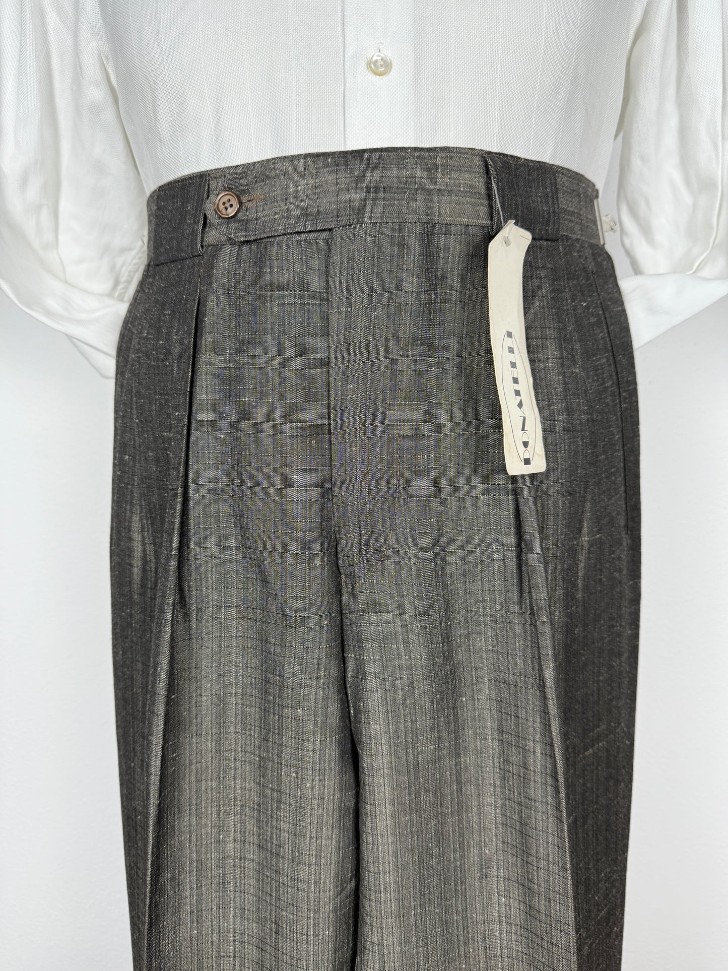 Pantalone anni ‘80 misto viscosa e lino (NOS) - tg. 48