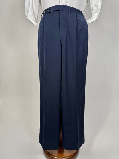 Pantaloni sartoriali anni ‘70 twill pettinato blu - tg. 50