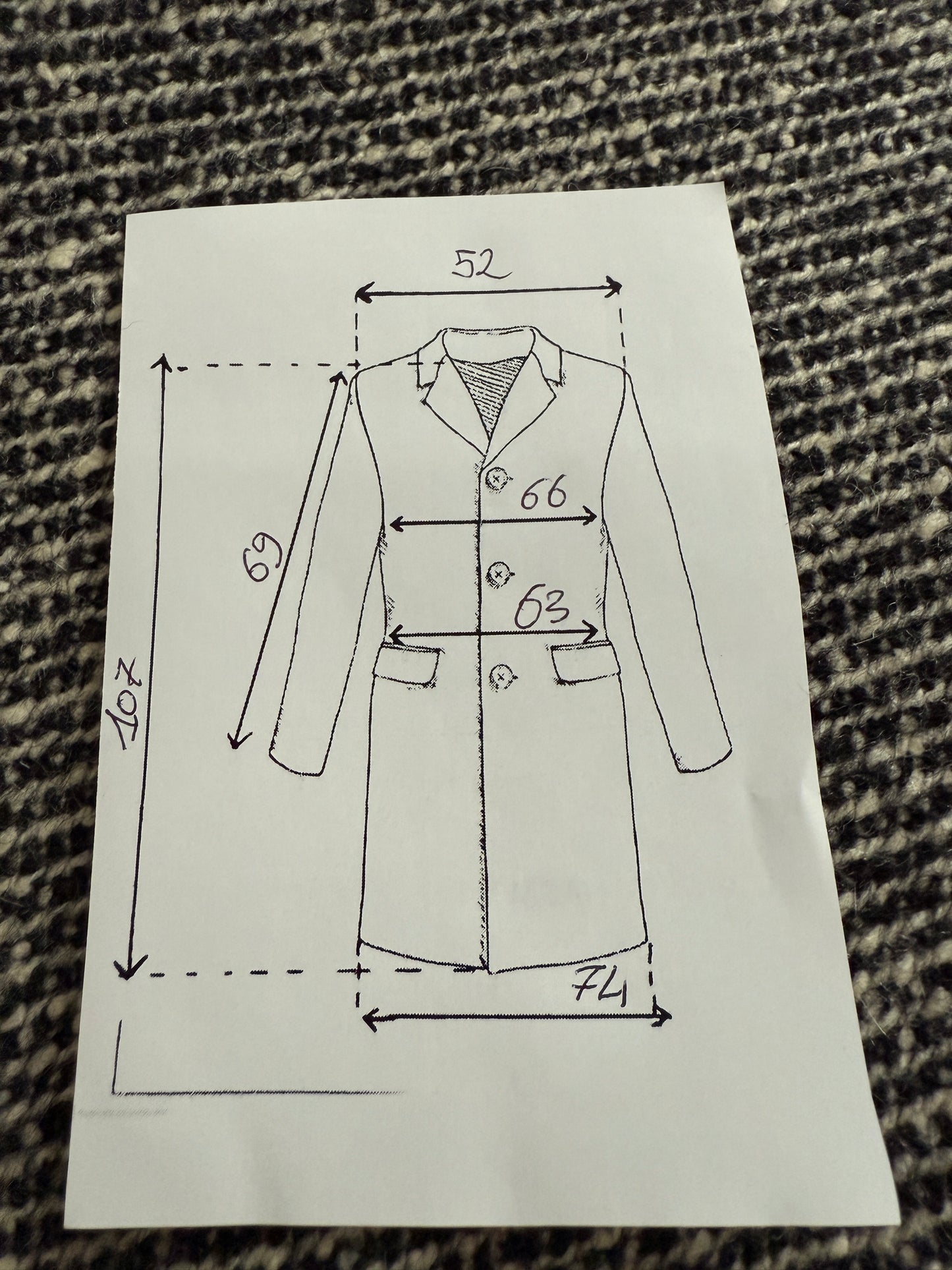 Cappotto anni ‘70 in tweed sale e pepe - tg. 56-60