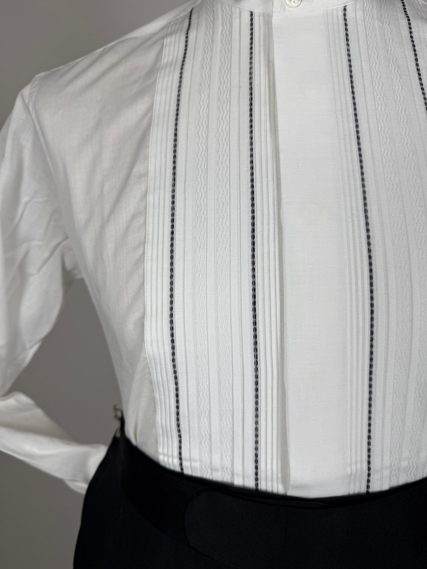 Camicia da sera collo diplomatico sparato plissettato - M collo 41