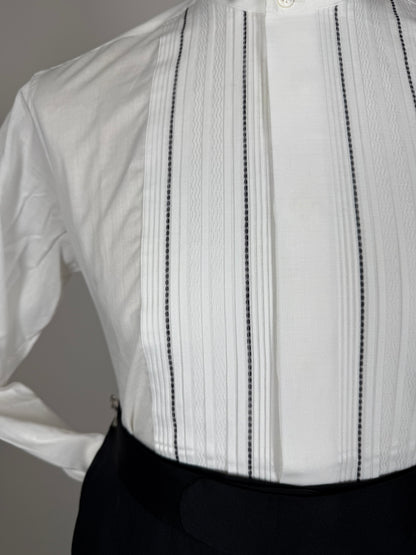 Camicia da sera collo diplomatico sparato plissettato - M collo 41