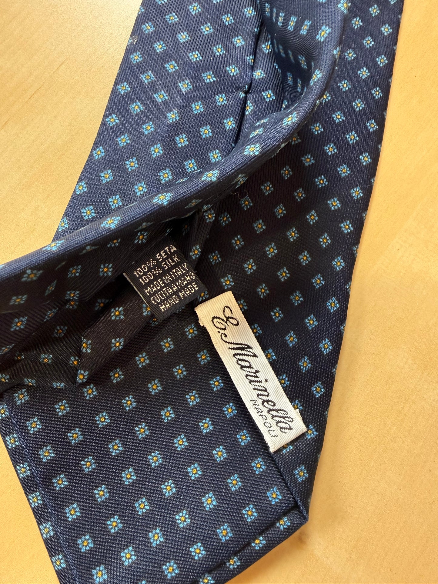 Cravatta Marinella navy micro fantasia