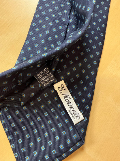 Cravatta Marinella navy micro fantasia