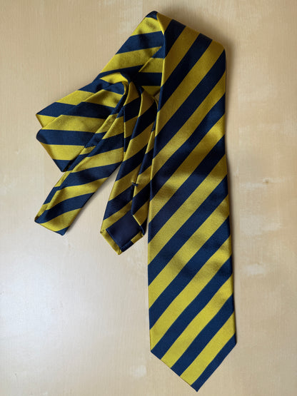 Cravatta regimental navy e giallo oro